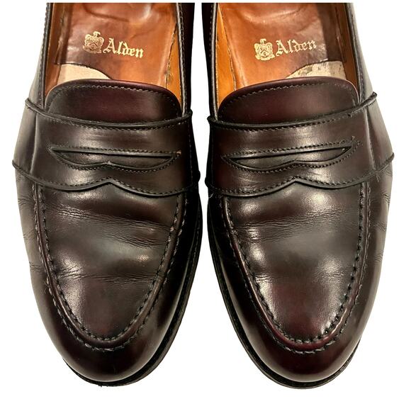 Alden Other - Vintage Alden “Parisian” Oxblood Penny Loafers 8.5B Men / Women 10.5